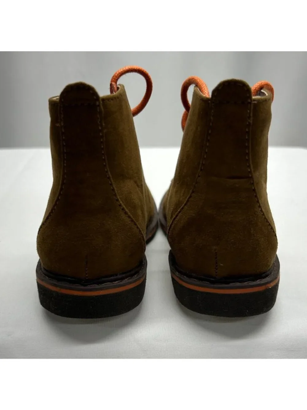 Cole Haan Lil Carlton Tan Suede Chukka Boots With Orange Laces Size 9 Youth